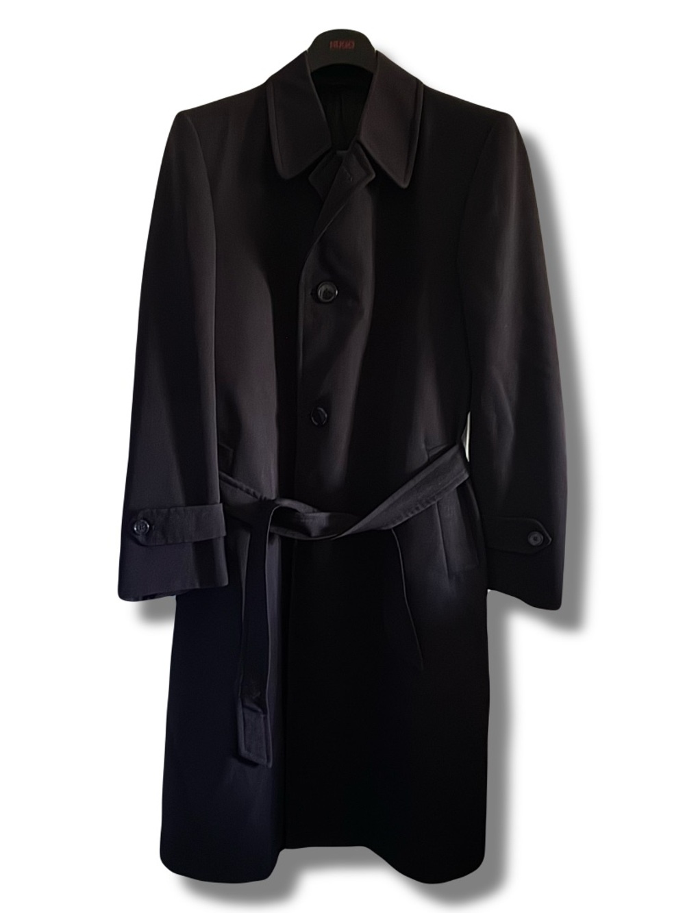 LIKE NEW VTG McGregor Men’s Heavy Navy Wool Trench Coat Size Large